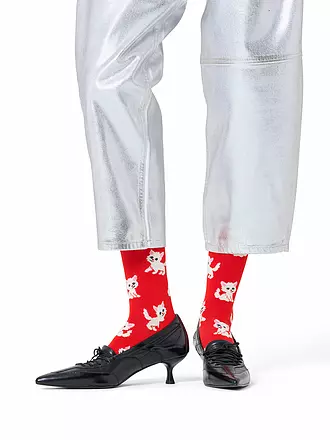 HAPPY SOCKS | Damen Socken KITTEN 36-40 red | 